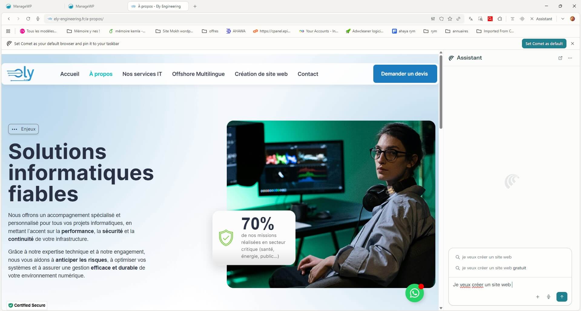 Perplexity : moteur de recherche basé sur l'ia pour créer un site web avec IA en france