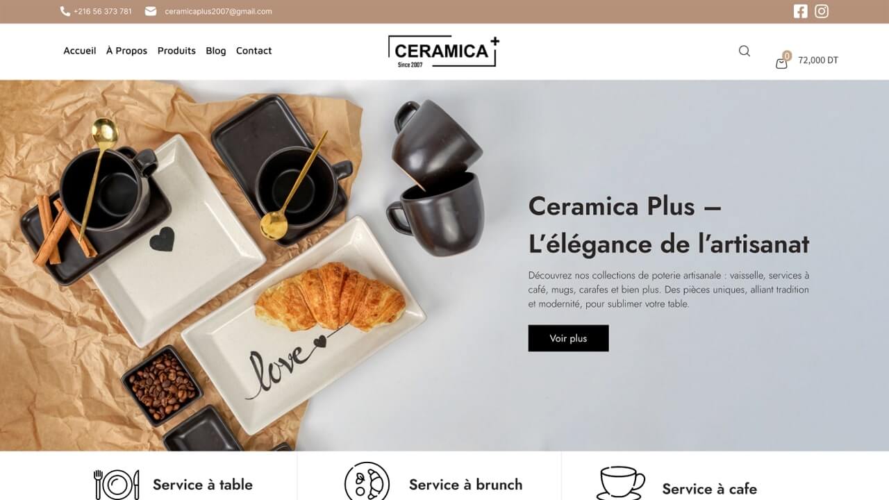 création site web pour céramiste en France