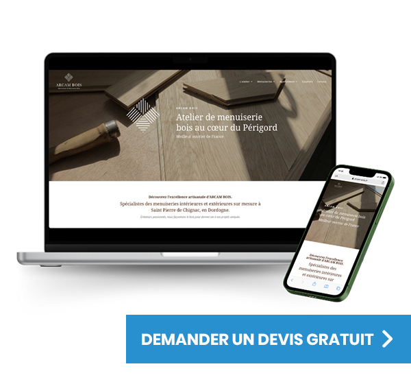 devis création site vitrine menuisier alsace france